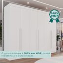 Ver imagem 7 de Guarda Roupa Casal 6 Portas 6 Gavetas Gramado 100% MDF Branco/Neve
