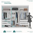 Ver imagem 5 de Guarda Roupa Casal 6 Portas 6 Gavetas Gramado 100% MDF Branco/Neve