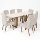 Ver imagem 2 de Conjunto Sala de Jantar Tampo Mdf/Vidro 8 Cadeiras Michelle