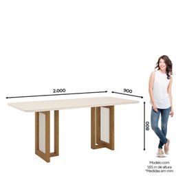 Conjunto Sala de Jantar Tampo Mdf/Vidro 8 Cadeiras Michelle - 3