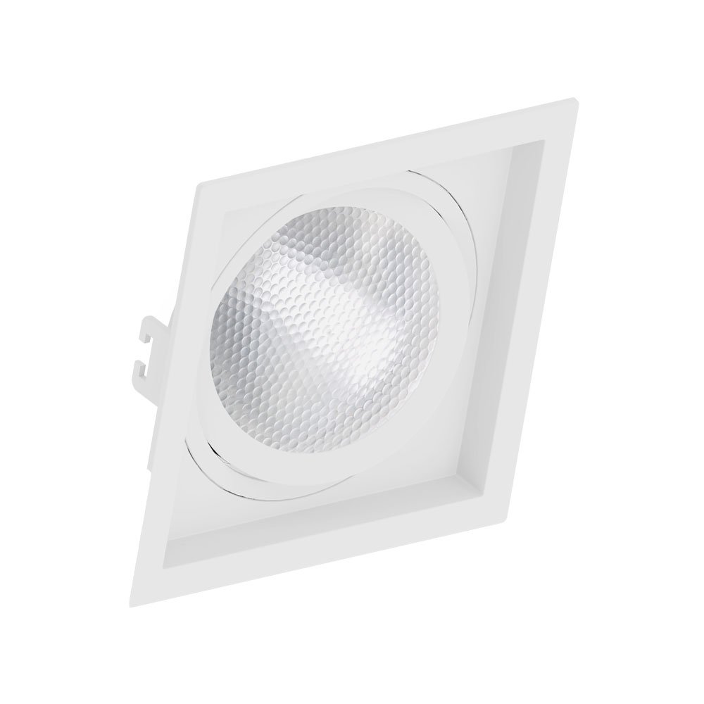 Kit 12 Spot Embutir Quadrado Recuado Par30 Branco + Lâmpada Led 10w 4000k - 2