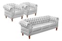 Ver imagem 1 de Conjunto Sofá 3 Lugares e 2 Poltronas Chesterfield Duque Dom Pedro - Couríssimo Branco