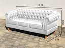 Ver imagem 5 de Conjunto Sofá 3 Lugares e 2 Poltronas Chesterfield Duque Dom Pedro - Couríssimo Branco
