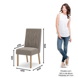 Conjunto Sala de Jantar Tampo Mdf/Vidro 8 Cadeiras Michelle - 8