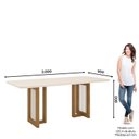 Ver imagem 3 de Conjunto Sala de Jantar Tampo MDF/Vidro 8 Cadeiras Michelle Marrom/Nature/Off White/Amêndoa