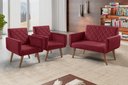 Ver imagem 4 de Conjunto Anabelle 2 Poltronas de 1 Lugar 1 Poltrona 2 Lugares Braço Unidecor Bordô