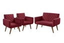 Ver imagem 1 de Conjunto Anabelle 2 Poltronas de 1 Lugar 1 Poltrona 2 Lugares Braço Unidecor Bordô