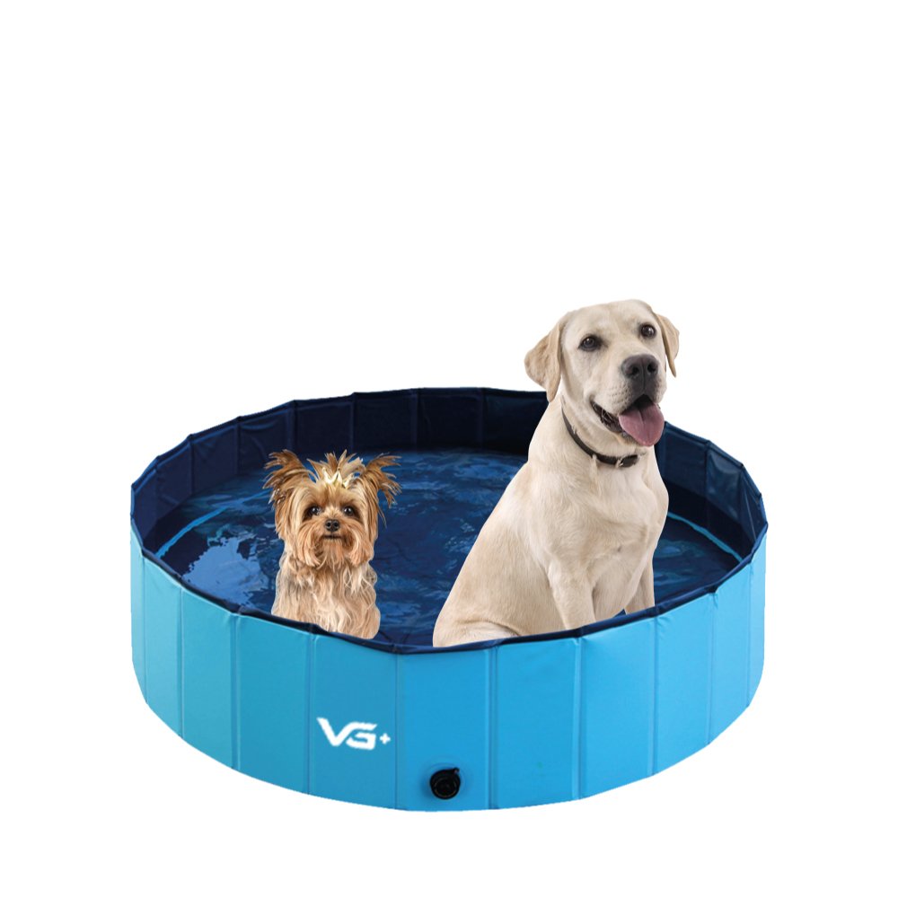 Piscina para Cachorro Pets Dobrável Lisa Azul Vg+