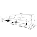 Ver imagem 3 de Sofá Sala de Estar Reclinável Retrátil 303cm Swift Linho Braque Offwhite G81 - Gran Belo