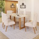 Ver imagem 1 de Conjunto Sala de Jantar Tampo Mdf/Vidro 6 Cadeiras Michelle