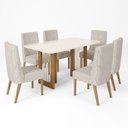 Ver imagem 2 de Conjunto Sala de Jantar Tampo Mdf/Vidro 6 Cadeiras Michelle