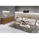 Ver imagem 4 de Mesa de Jantar Liza com Vidro Mmj-as As-castanho Claro/branco Laca 1,80m