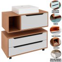 Ver imagem 2 de Kit Balcão e Gabinete de Banheiro com Cuba Karina Amêndoa/Branco