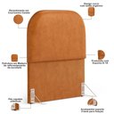 Ver imagem 5 de Cabeceira Cama Box 100cm Lanna com Puff Recamier Doha W01 Couríssimo Canela - Lyam Decor