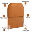 Ver imagem 5 de Cabeceira Cama Box 100cm Lanna com Puff Recamier Doha W01 Couríssimo Canela - Lyam Decor
