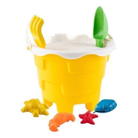 Balde Kit Praia Castelinho Radical Infantil 8 Peças - Amarelo