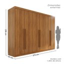 Ver imagem 3 de Guarda Roupa Casal 6 Portas 6 Gavetas Gramado 100% MDF Marrom/Cinamomo