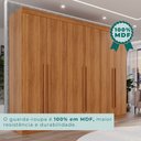 Ver imagem 7 de Guarda Roupa Casal 6 Portas 6 Gavetas Gramado 100% MDF Marrom/Cinamomo