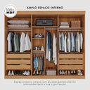 Ver imagem 4 de Guarda Roupa Casal 6 Portas 6 Gavetas Gramado 100% MDF Marrom/Cinamomo