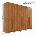 Ver imagem 4 de Guarda Roupa Casal 6 Portas 6 Gavetas Gramado 100% MDF Marrom/Cinamomo