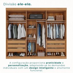 Guarda Roupa Casal 6 Portas 6 Gavetas Gramado 100% MDF - 6