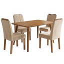 Ver imagem 1 de Mesa de Jantar Adele Mdf com 4 Cadeiras Estofadas Suede Nude Molci