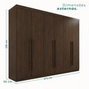 Ver imagem 4 de Guarda Roupa Casal 6 Portas 6 Gavetas Gramado 100% MDF Marrom/New Canion