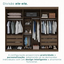 Guarda Roupa Casal 6 Portas 6 Gavetas Gramado 100% MDF - 6