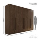 Ver imagem 3 de Guarda Roupa Casal 6 Portas 6 Gavetas Gramado 100% MDF Marrom/New Canion