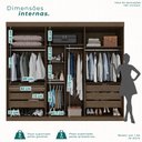 Ver imagem 5 de Guarda Roupa Casal 6 Portas 6 Gavetas Gramado 100% MDF Marrom/New Canion