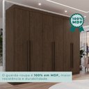 Ver imagem 7 de Guarda Roupa Casal 6 Portas 6 Gavetas Gramado 100% MDF Marrom/New Canion
