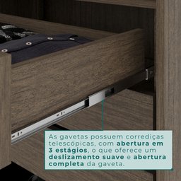 Guarda Roupa Casal 6 Portas 6 Gavetas Gramado 100% MDF - 9