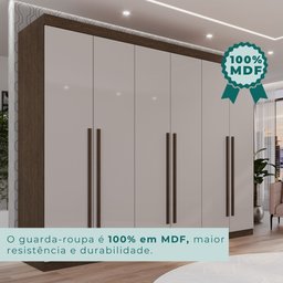 Guarda Roupa Casal 6 Portas 6 Gavetas Gramado 100% MDF - 7