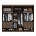 Ver imagem 2 de Guarda Roupa Casal 6 Portas 6 Gavetas Gramado 100% MDF Marrom/New Canion/Off White