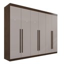 Ver imagem 3 de Guarda Roupa Casal 6 Portas 6 Gavetas Gramado 100% MDF Marrom/New Canion/Off White
