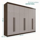 Ver imagem 4 de Guarda Roupa Casal 6 Portas 6 Gavetas Gramado 100% MDF