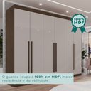 Ver imagem 7 de Guarda Roupa Casal 6 Portas 6 Gavetas Gramado 100% MDF Marrom/New Canion/Off White