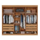 Ver imagem 2 de Guarda Roupa Casal 6 Portas 6 Gavetas Gramado 100% MDF Marrom/Cinamomo/Off White