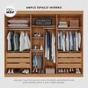Ver imagem 4 de Guarda Roupa Casal 6 Portas 6 Gavetas Gramado 100% MDF Marrom/Cinamomo/Off White