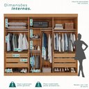 Ver imagem 5 de Guarda Roupa Casal 6 Portas 6 Gavetas Gramado 100% MDF Marrom/Cinamomo/Off White