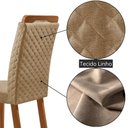 Ver imagem 5 de Mesa Jantar Yasmin 6 Lugares Vidro com Cadeiras Lorena Off White 180cm Moderna