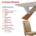 Ver imagem 6 de Mesa Jantar Yasmin 6 Lugares Vidro com Cadeiras Lorena Off White 180cm Moderna