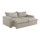Ver imagem 1 de Sofá Cama 4 Lugares Retrátil Reclinável Linho M-184 Martins Creme