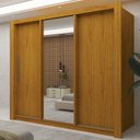 Ver imagem 1 de Guarda-Roupa Casal 3 Portas com 2 Gavetas com 1 Porta Espelho 100% MDF Roma