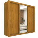 Ver imagem 2 de Guarda-Roupa Casal 3 Portas com 2 Gavetas com 1 Porta Espelho 100% MDF Roma