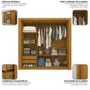 Ver imagem 6 de Guarda-Roupa Casal 3 Portas com 2 Gavetas com 1 Porta Espelho 100% MDF Roma