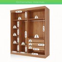Ver imagem 6 de Guarda Roupa Casal 2 Portas de Correr 3 Gavetas Búzios 100% MDF Marrom/Cinamomo