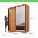 Ver imagem 7 de Guarda Roupa Casal 2 Portas de Correr 3 Gavetas Búzios 100% MDF Marrom/Cinamomo