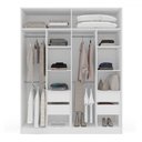 Ver imagem 3 de Guarda-roupa Casal Porto 4 Portas 4 Gavetas com Espelho Branco - Politorno