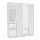 Ver imagem 2 de Guarda-roupa Casal Porto 4 Portas 4 Gavetas com Espelho Branco - Politorno